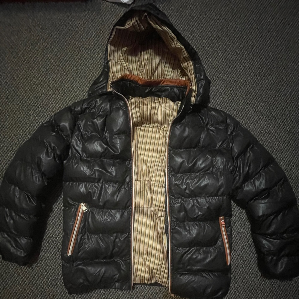Black and Orange Puffer Jacket